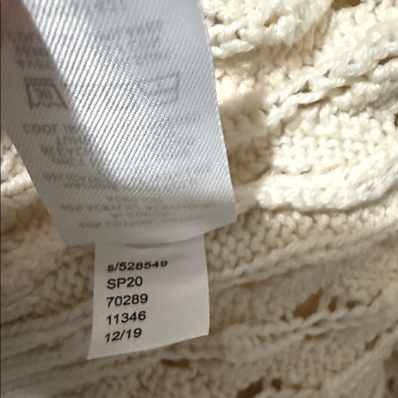 LOFT Women’s Cream Open Stitch Pointelle Knit Sweater~ Size Small - Picture 7 of 7